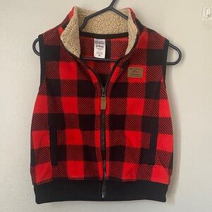 Carter's Red and Black Plaid Vest
